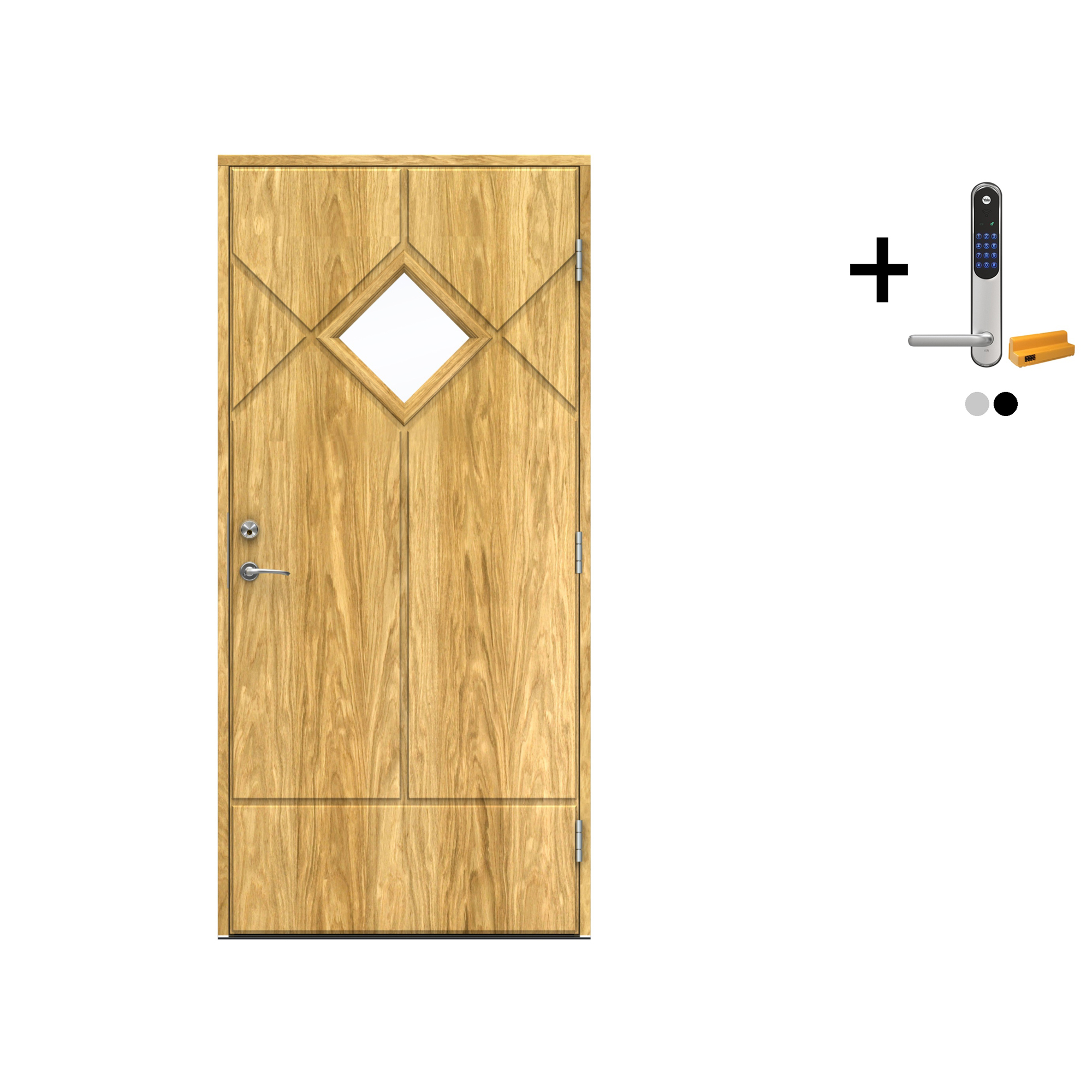 Ytterdør Swedoor Advance-Line Classic Schumann Eik med Yale Doorman Classic Home